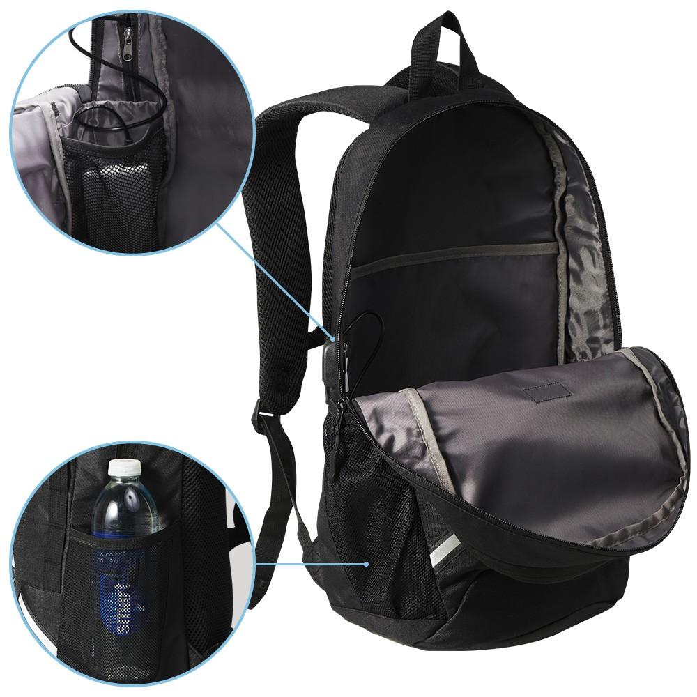 CarbonBlack Water Resistant Sports Backpack made from Recycled Plastic Bottles - Cabin Max